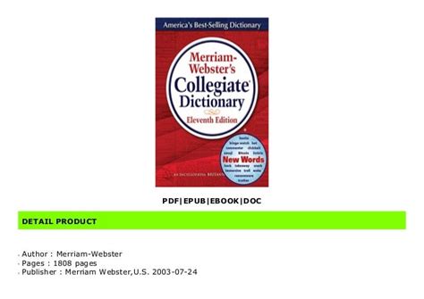 read merriam webster collegiate dictionary  edition
