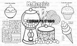 Candy Sweet Coloring Shop Shoppe Personalized Printable Favor Childrens Placemat Activity Land Pdf  Jpeg sketch template