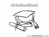 Coloring Academic Cap Graduation Sheets Pages Sheet Title sketch template