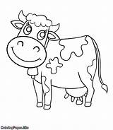 Cow Coloring Pages Cartoon Cute Kids Color Printable ציעה חיות Farm Site Coloringpages Animals Sheets Colour Print דפי פרה Animal sketch template