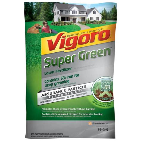 vigoro super green  lbs  sq ft lawn fertilizer   iron