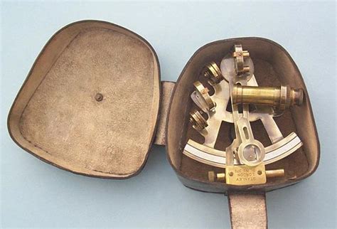 beautiful stanley london 4 inch serialized brass sextant with leather case from the brass compass
