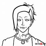 Ghoul Tokyo Draw Uta Face Easy Anime Drawing Sketchok sketch template