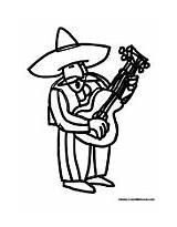 Mexican Mariachi Coloring Pages Man Mexico Guitar Mayo Colormegood sketch template