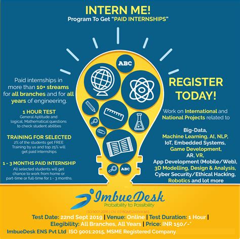 paid internship program  imbuedesk hyderabad meraeventscom