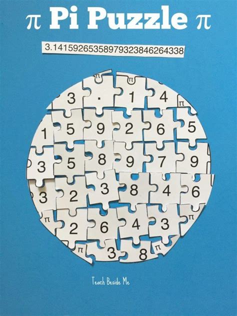 pi puzzle  pi day teaching math pi activities math  kids