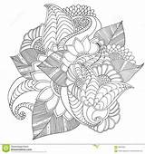 Ethnic Artistic Hand Ornamental Patterned Drawn Floral Frame Coloring Preview Line sketch template