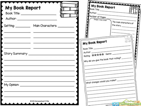 printable book report worksheets  template form