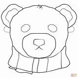 Coloring Bear Mask Teddy Pages sketch template