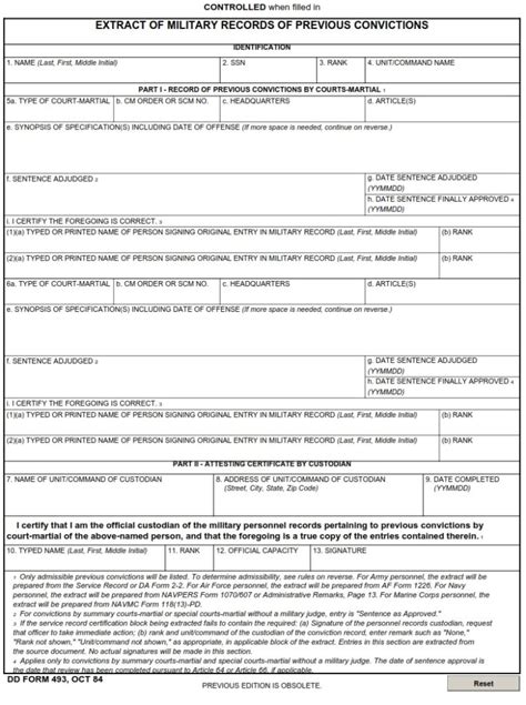 dd form  extract  military records  previous convictions dd