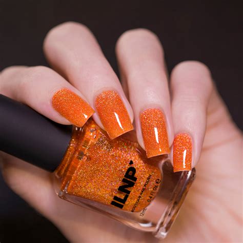 euphoria vibrant orange holographic jelly nail polish  ilnp