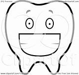 Tooth Cartoon Clipart Grinning Vector Outlined Coloring Thoman Cory Regarding Notes sketch template