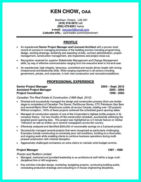 construction project manager resume word template