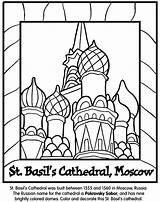 Coloring Pages St Moscow Cathedral Basil Russia Crayola Landmarks Russian Basils Sheets Kids Color Kremlin Colouring Drawing Saint Print Around sketch template