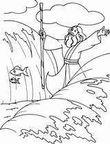 Moses Parting Mose Huzat Colorluna Coloringme sketch template