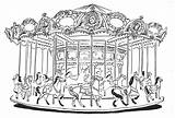 Carousel Drawing Illustrated Drawings Coloring Illustration Artwork Tattoo Carrousel Pages Taken Hand Stencil Vintage Books Closer Enlarge Look Click Choose sketch template