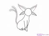 Espeon Coloring Pages Pokemon Getcolorings Cute sketch template
