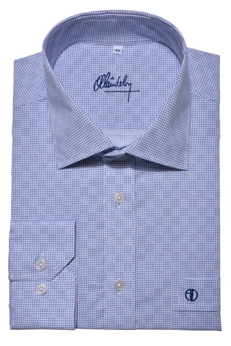 blue classic fit printed shirt shirts  shop alaindeloncouk