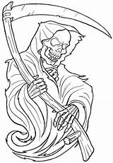 Reaper Grim Coloring Pages Horror Printable Halloween Kids sketch template