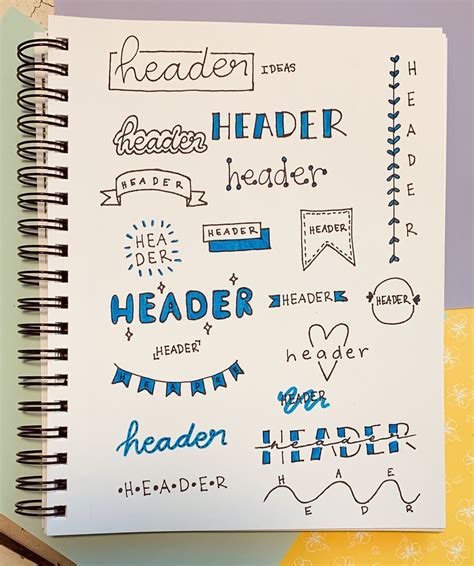 header ideas   paper    bullet journal