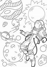 Space Coloring Pages Astronaut Easy Kids Print Adults Printable Fun Tulamama Moon Adult Books Little Choose Board sketch template