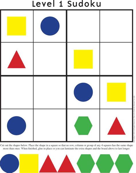 kleur en vorm sudoku van kid giddy voor de jongere kinderen sudoku