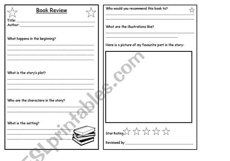 book review template  elementary students  popular