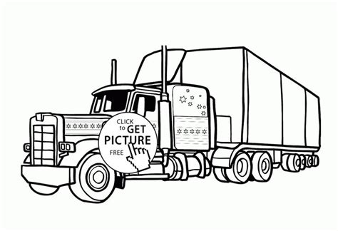 semi trailer truck coloring page  kids transportation coloring