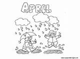April Coloring Pages Showers Color Abril Colorear Del Año Clipart Meses Year Months Month Fools Printable Print Sheets Colouring Getcolorings sketch template