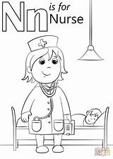 Nurse Preschoolers Nurses Sheets Worksheets Supercoloring Alphabet Drukuj sketch template