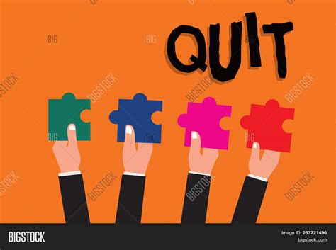 text sign showing quit image photo  trial bigstock