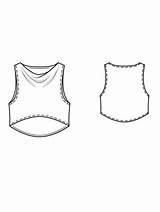 Crop Top Drawing Technical Cropped Drawings Cowl Sketches Fashion Flat Patterns Croquis Pattern Sewing Clothes Illustration Choose Board Read Paintingvalley sketch template