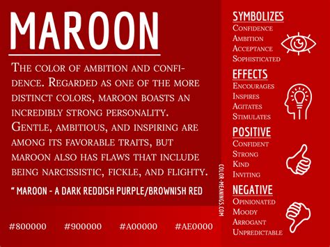 maroon color meaning  color maroon symbolizes ambition