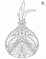 Mandala Onion Coloring sketch template