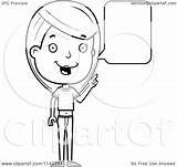 Talking Adolescent Girl Clipart Cartoon Coloring Teenage Thoman Cory Outlined Vector sketch template