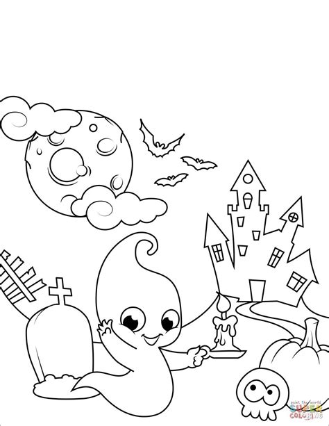 cute halloween ghost coloring pages  svg png eps dxf file