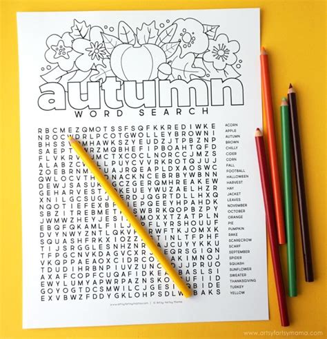 printable autumn word search coloring page fall words