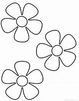 Coloring Flower Pages Simple Kids Adults Print sketch template