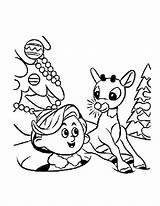 Rudolph Coloring Pages Christmas Printable Getcolorings Print Color sketch template
