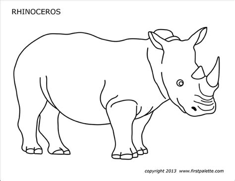 hudtopics  printable rhino coloring pages
