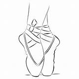 Scarpe Balletschoenen Vettoriali Pointe Isolate Geïsoleerd Punte Vectorillustratie Balletto Ballo sketch template