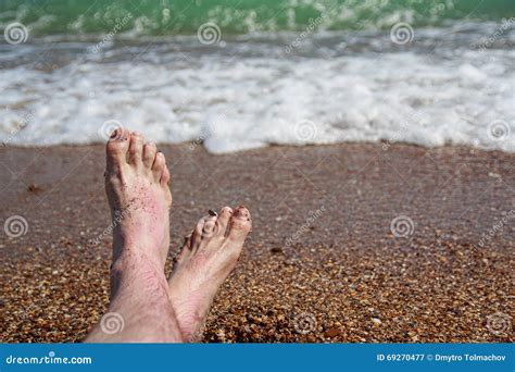 men  feet reddened   sun stock image image  protection lifestyle