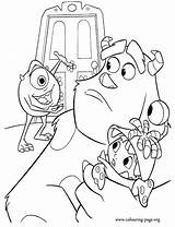 Boo Mike Sulley Coloring Monsters Inc Colouring sketch template