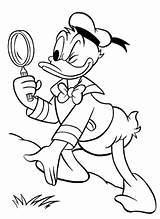 Looking Coloring Donald Duck Magnifying Glass Through Something Pages Color Gif Print sketch template