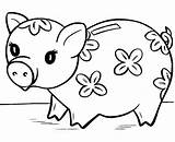 Piggy Coloring Bank Cute Pig Pages Color Printable Clipart Getcolorings sketch template