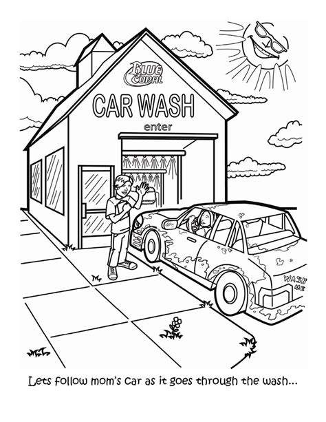 car wash cartoon coloring coloring pages