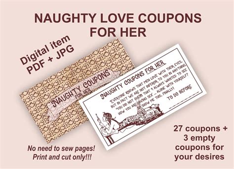 Sex Coupons For Her Love Naughty Coupons For Women For Wife Etsy