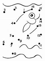 Dot Numbers Dots Printable Printables Kids Connect Preschool Worksheets Number Easy Color Activities Math Fish sketch template