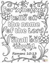 Coloring Lord Pages Name Calls Whoever Romans Shall Trust Bible God Verse Sheet Printable Save Color 13 Kids Names Supercoloring sketch template