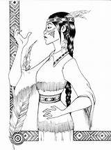 Coloring Pages American Indian Princess Girl Tribal Deviantart Printable Color Sheets Indians Adult Getdrawings Choose Board sketch template